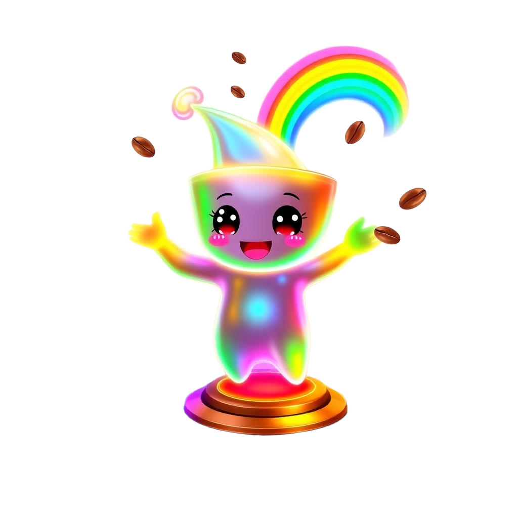 Rainbow holografik kahve fincanı