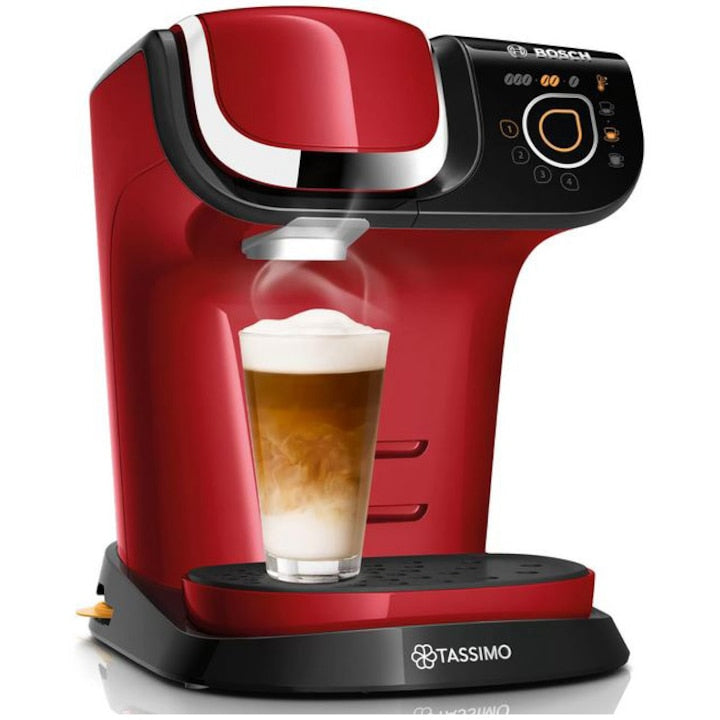 Bosch Tassimo MY WAY TAS6503 Espresso Makinesi, 1500W, 1,3 l, T-Disk, INTELLIBREW Teknolojisi, 4 hafıza ayarı, Kapsüller, Kırmızı